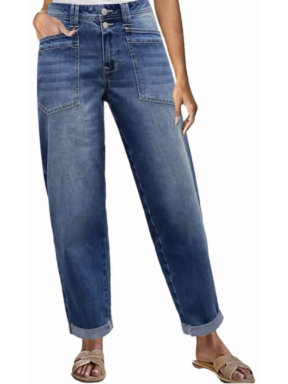Flamingals Mid Rise Straight Leg Cropped Pants for Women XL